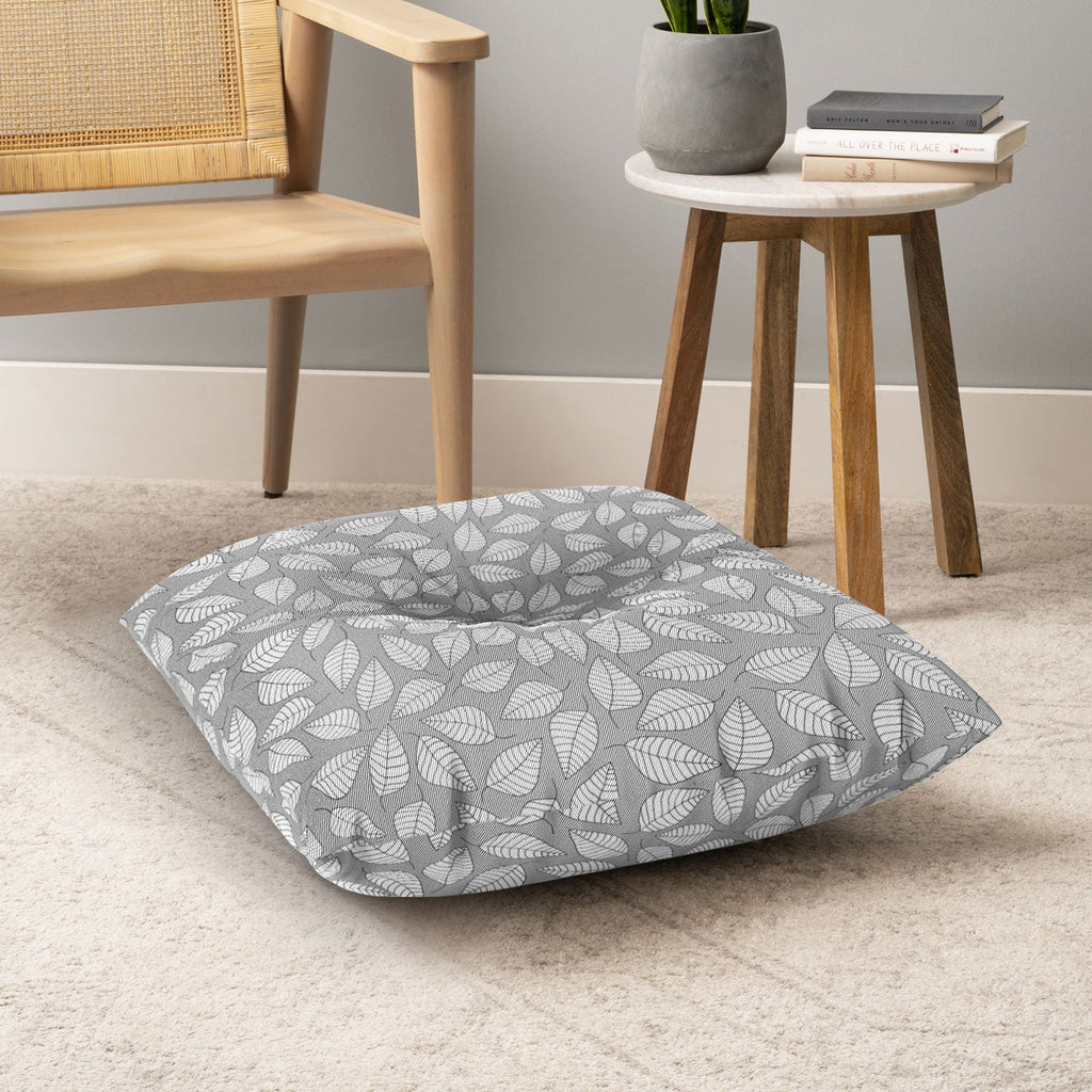 Bianca Green Leafy Floor Pillow Square