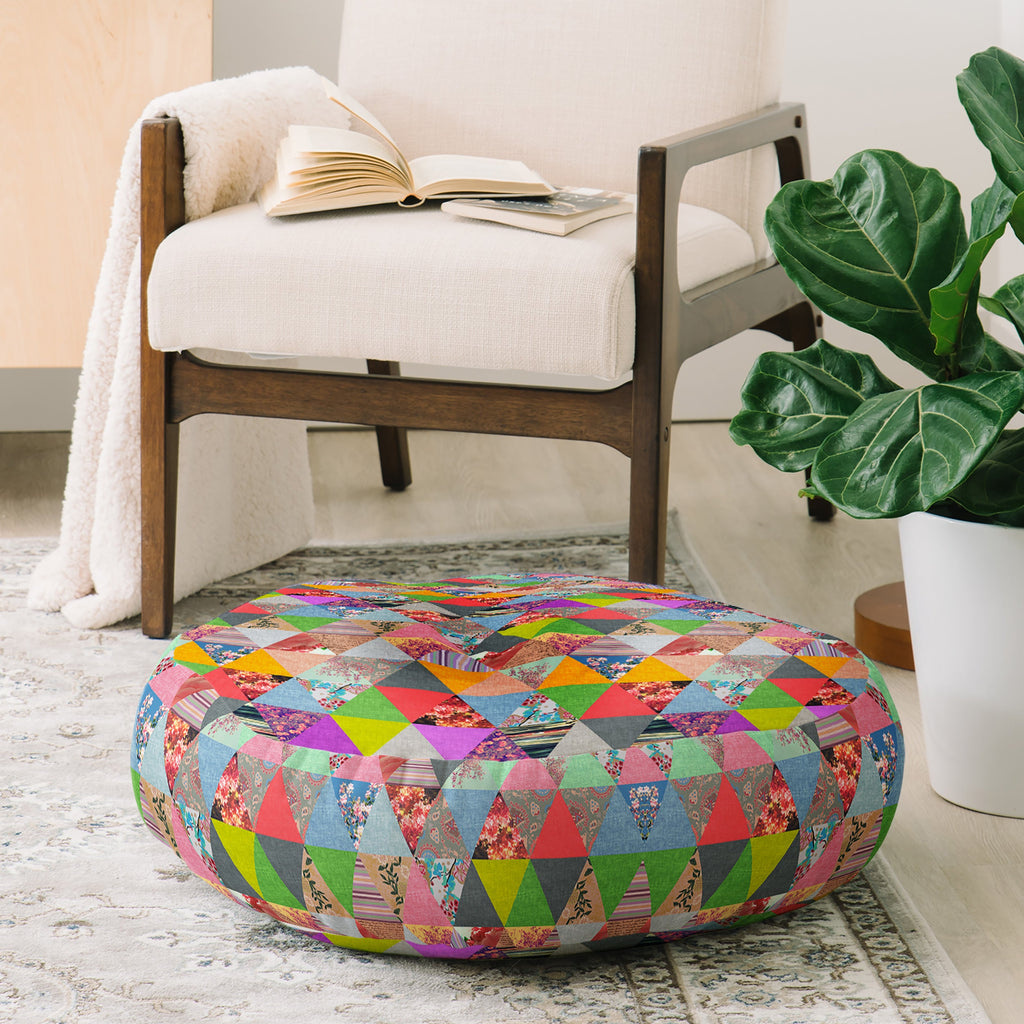Bianca Green Lost In Pyramid Floor Pillow Round