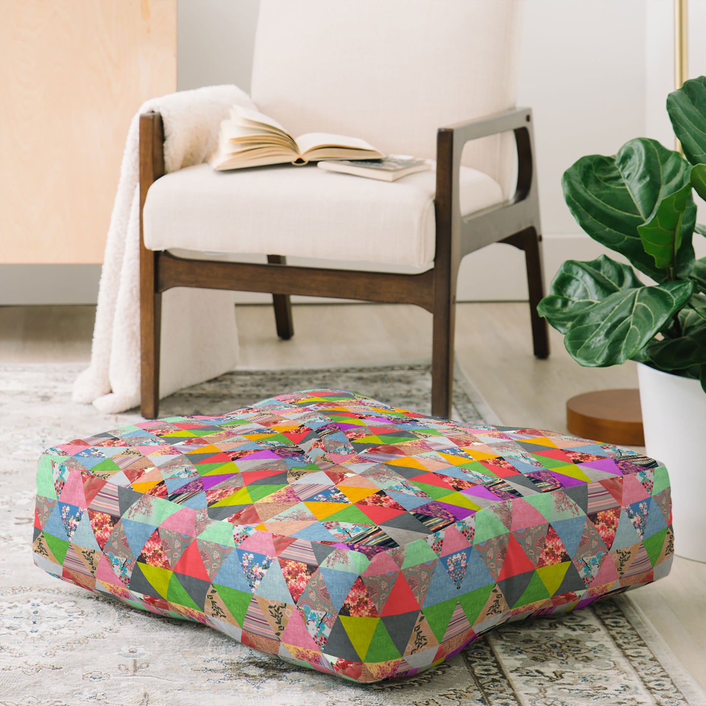 Bianca Green Lost In Pyramid Floor Pillow Square