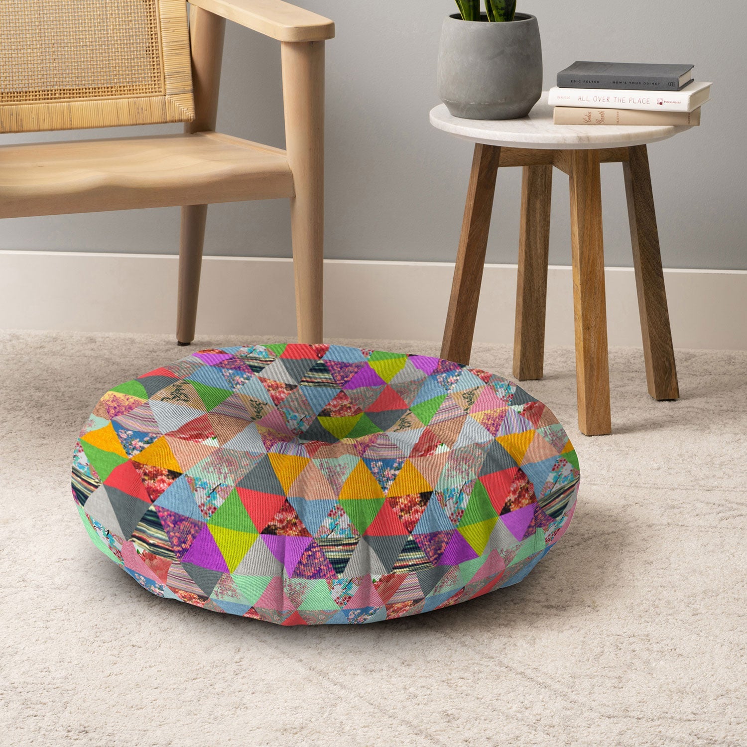 Bianca Green Lost In Pyramid Floor Pillow Round