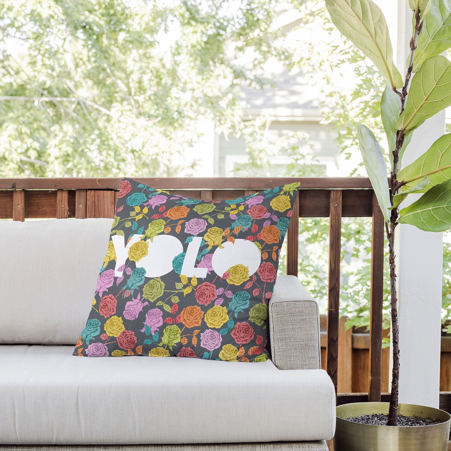 Bianca Green Yolo Outdoor Throw Pillow