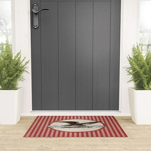 DENY Designs Gingham Eagle Welcome Mat