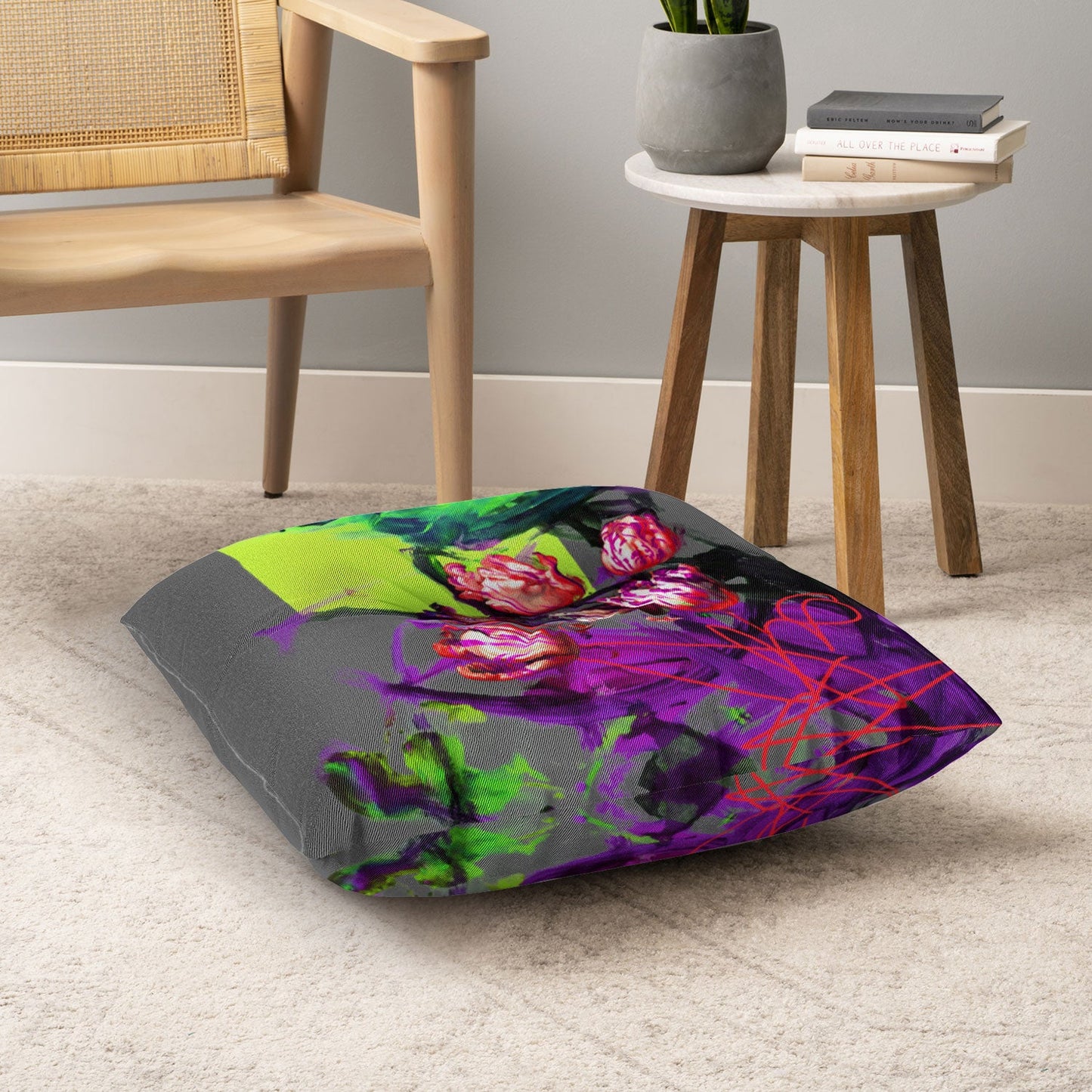 Biljana Kroll Bouquet of Tulips Floor Pillow Square