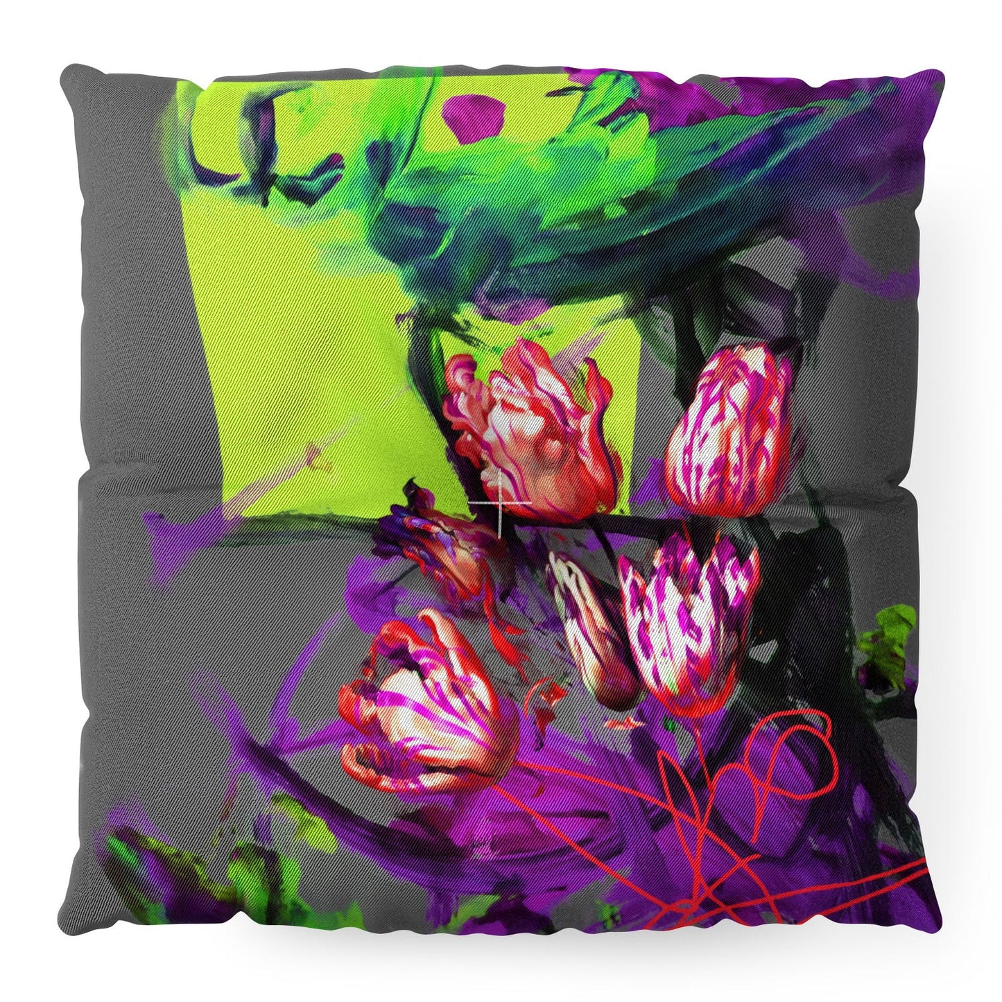 Biljana Kroll Bouquet of Tulips Floor Pillow Square