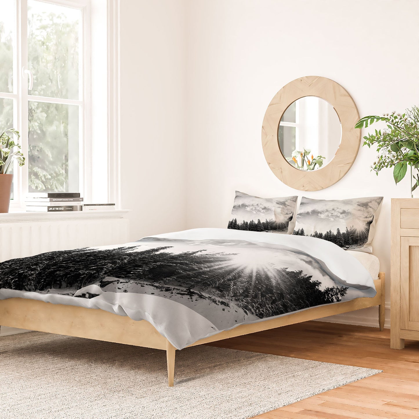 Bird Wanna Whistle White Mountain Duvet Cover