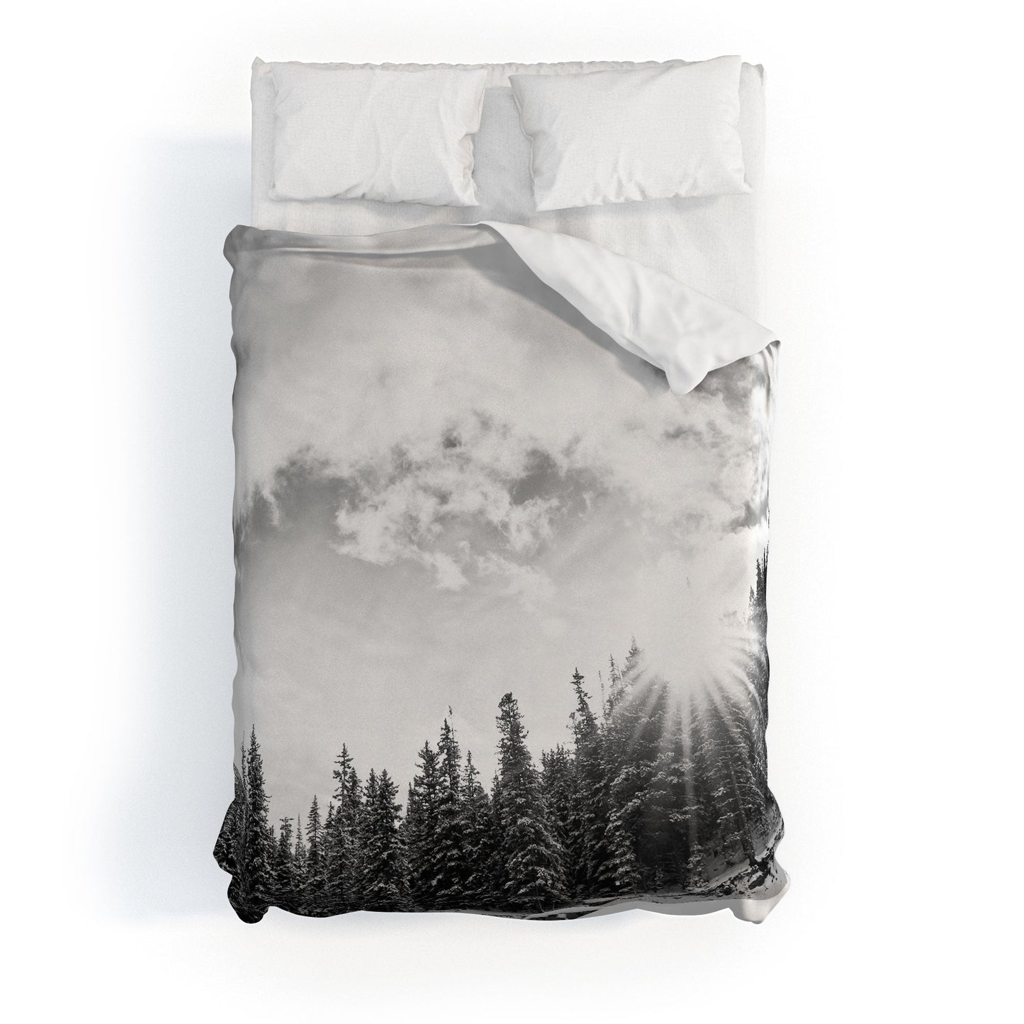 Bird Wanna Whistle White Mountain Duvet Cover