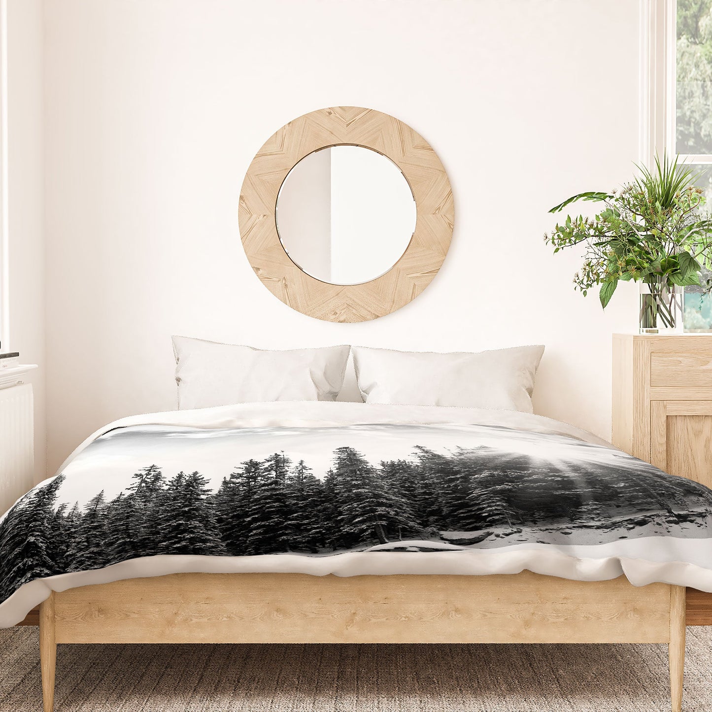 Bird Wanna Whistle White Mountain Duvet Cover