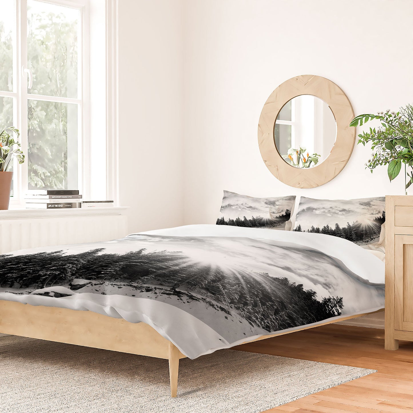 Bird Wanna Whistle White Mountain Duvet Cover