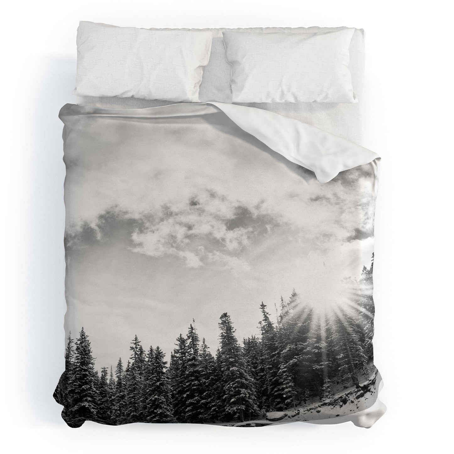 Bird Wanna Whistle White Mountain Duvet Cover