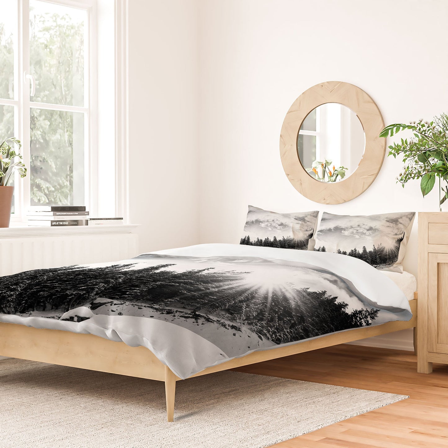Bird Wanna Whistle White Mountain Duvet Cover
