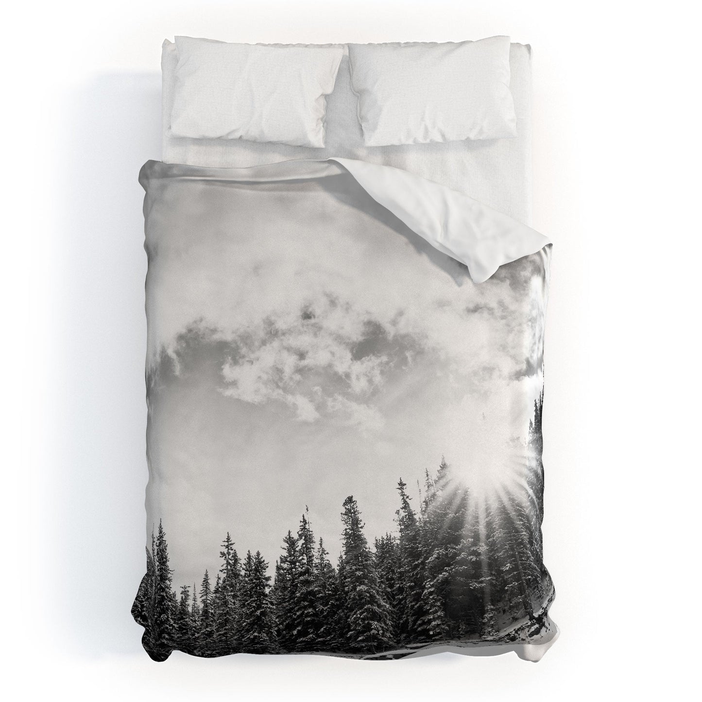 Bird Wanna Whistle White Mountain Duvet Cover
