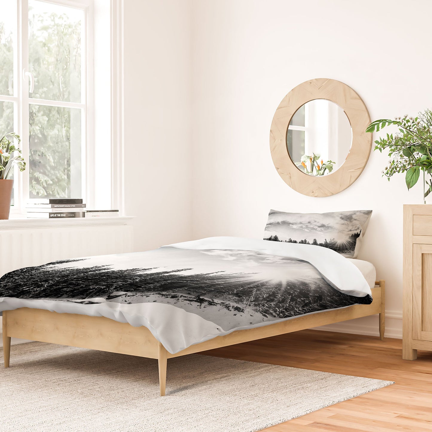 Bird Wanna Whistle White Mountain Duvet Cover