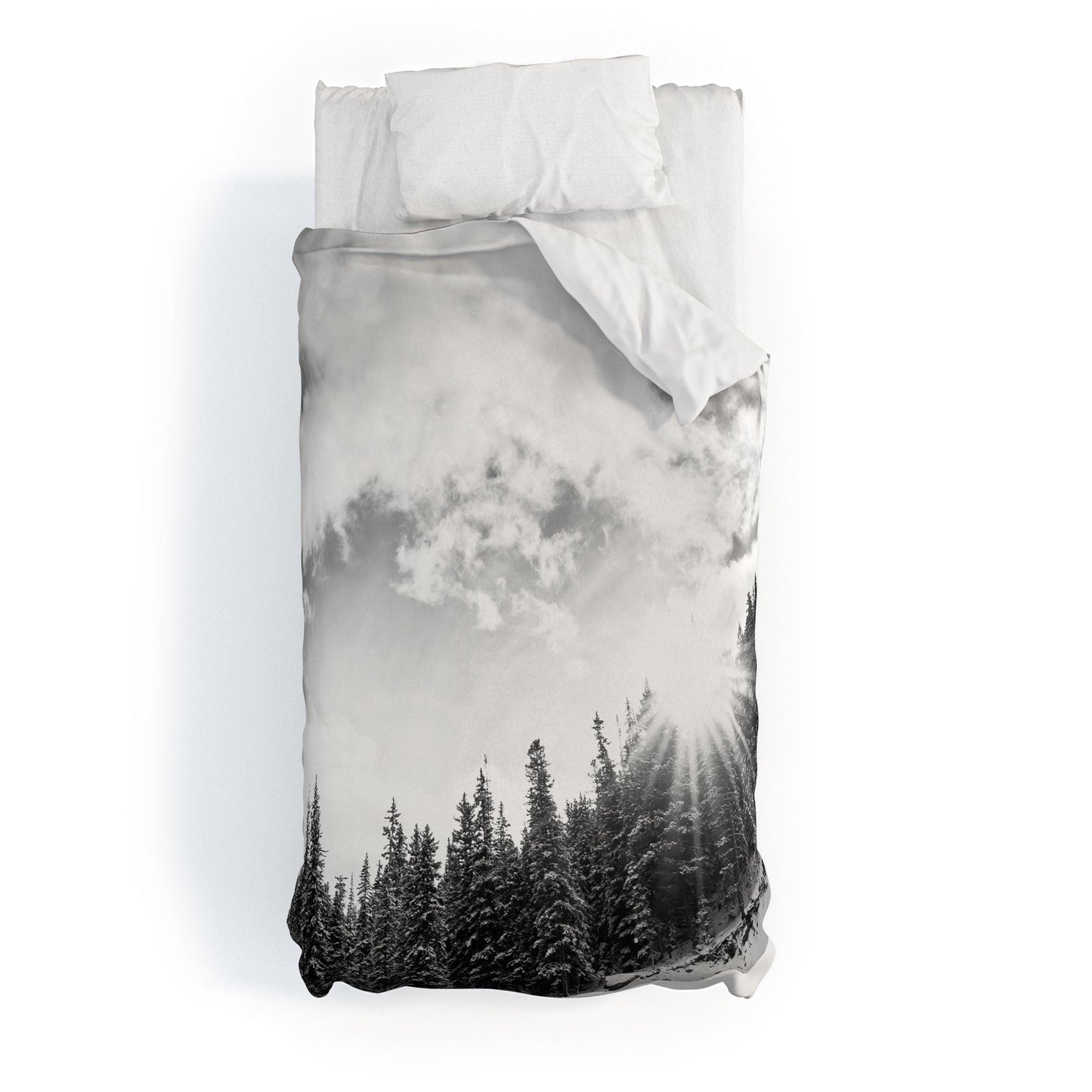 Bird Wanna Whistle White Mountain Duvet Cover