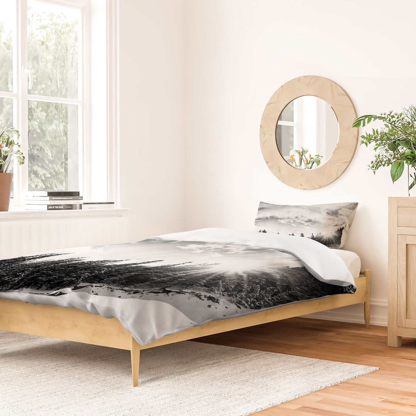 Bird Wanna Whistle White Mountain Duvet Cover