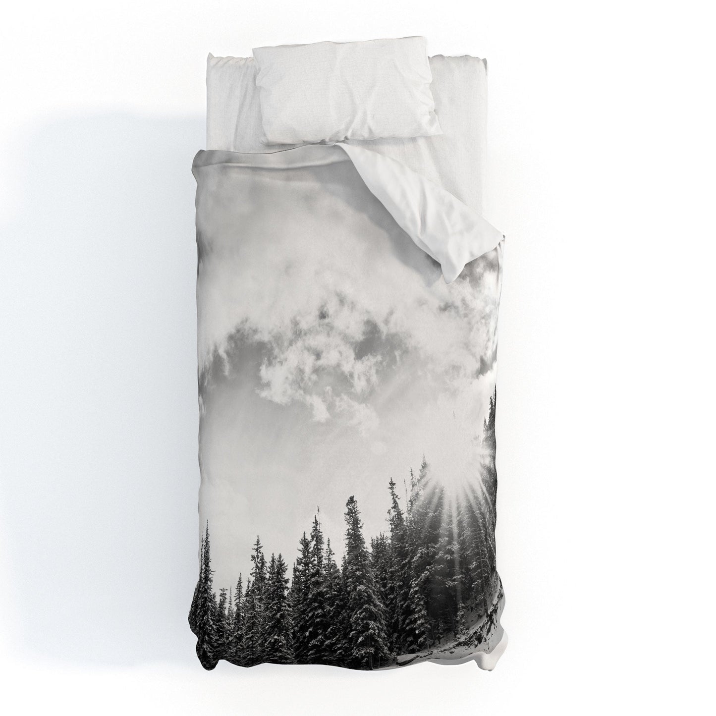 Bird Wanna Whistle White Mountain Duvet Cover