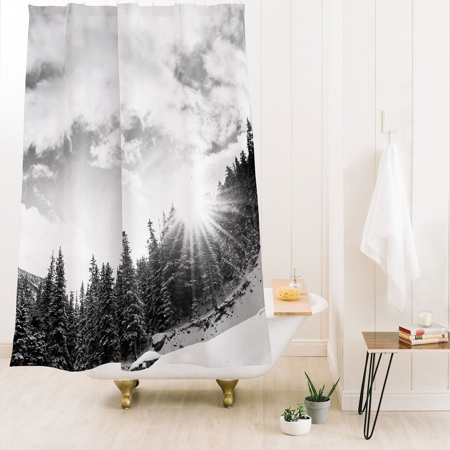 Bird Wanna Whistle White Mountain Shower Curtain