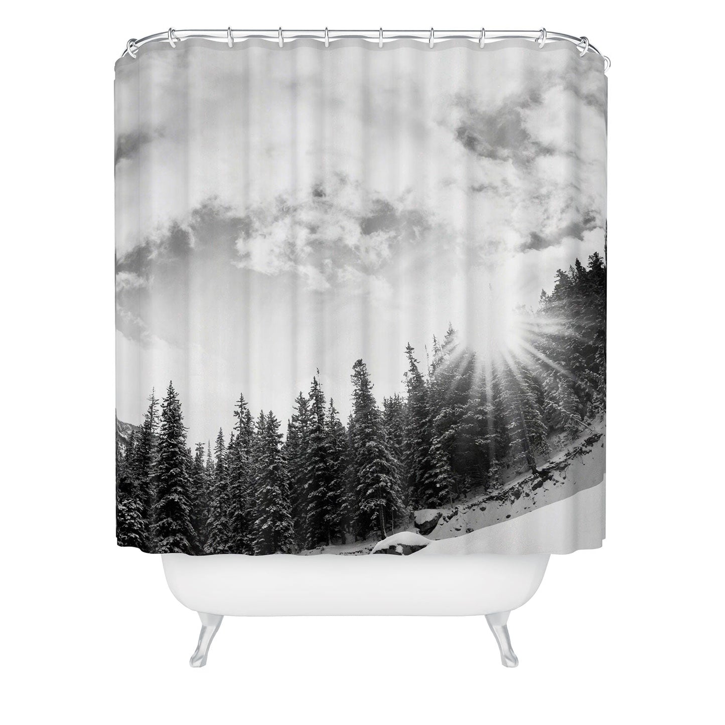 Bird Wanna Whistle White Mountain Shower Curtain