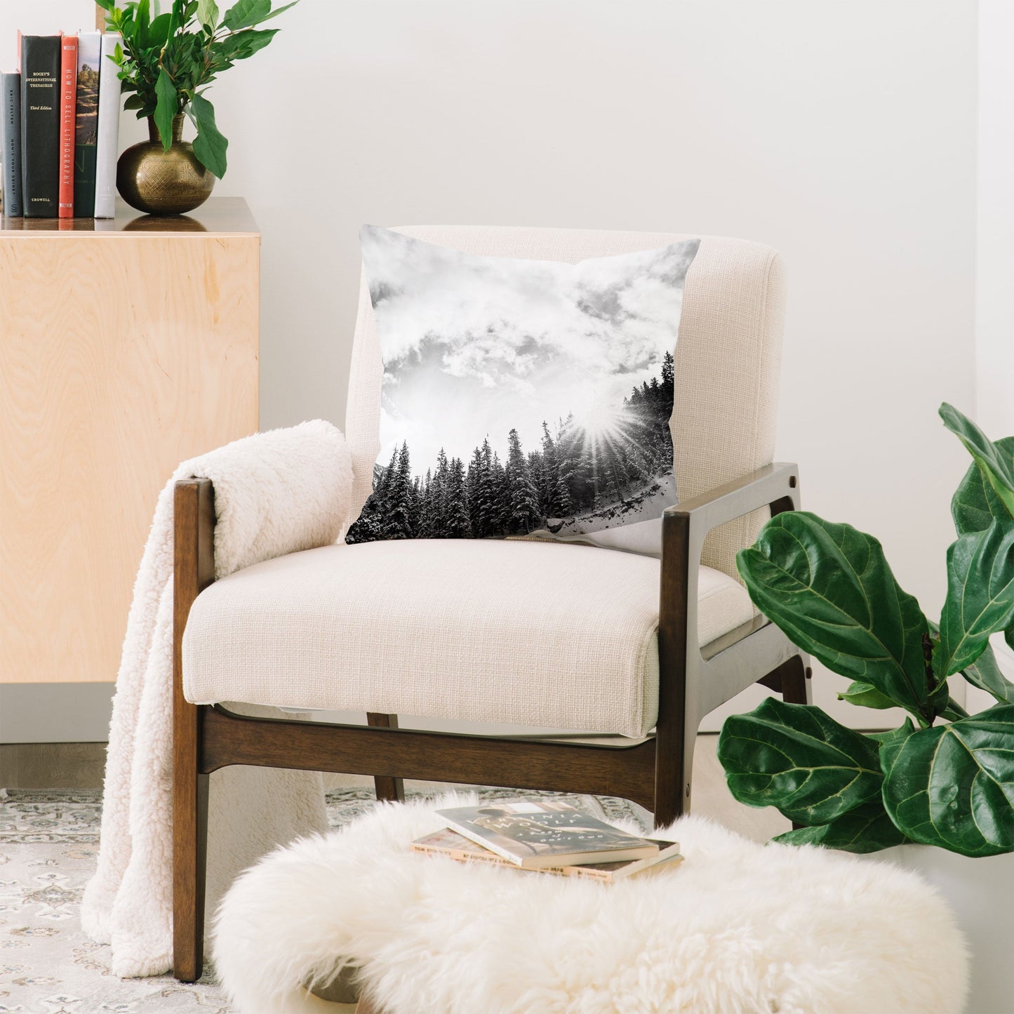 Bird Wanna Whistle White Mountain Throw Pillow