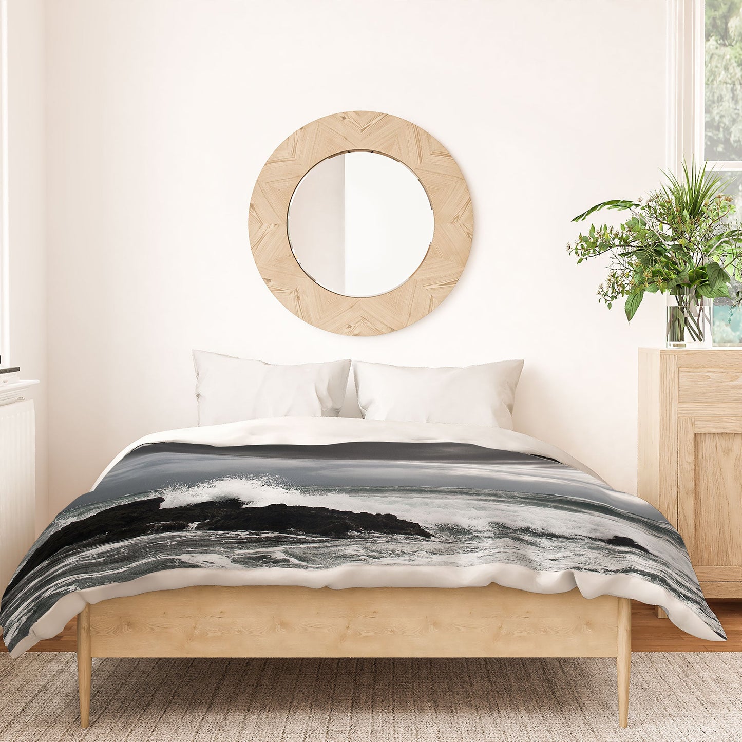 Bird Wanna Whistle White Water Duvet Cover
