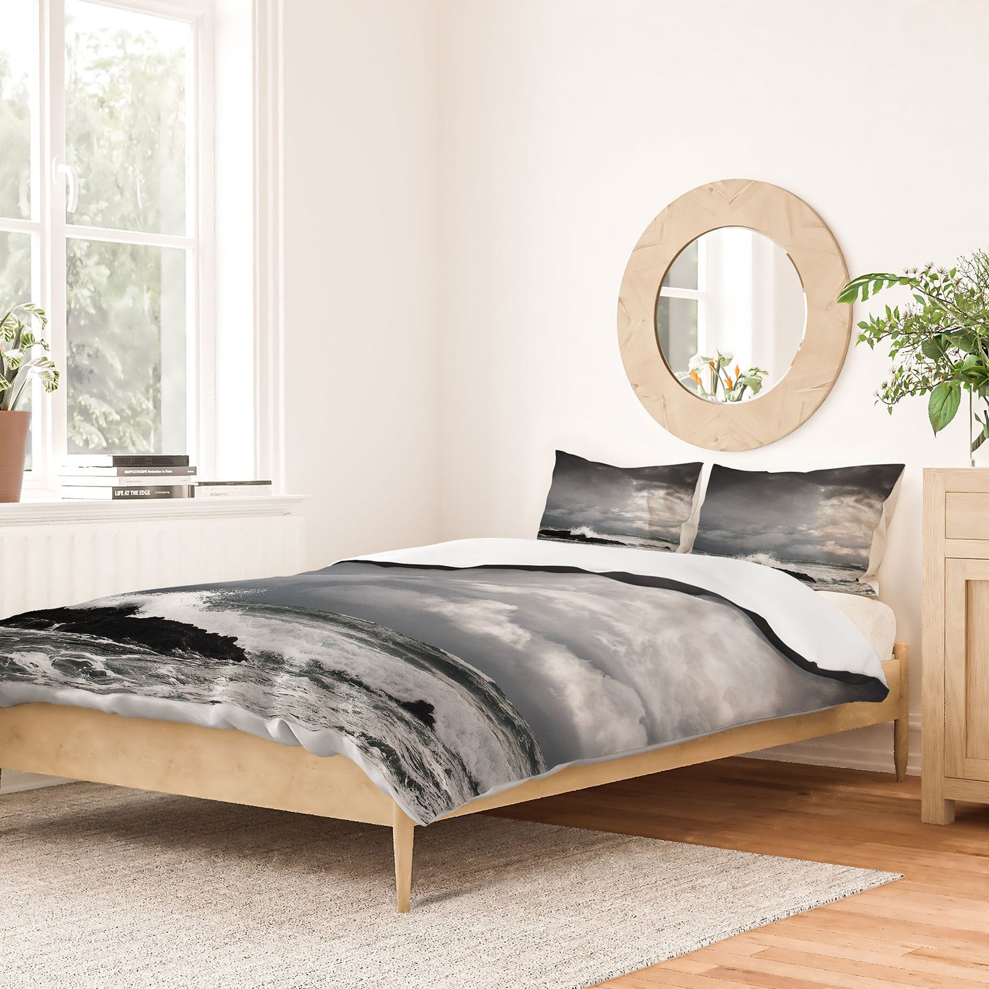Bird Wanna Whistle White Water Duvet Cover