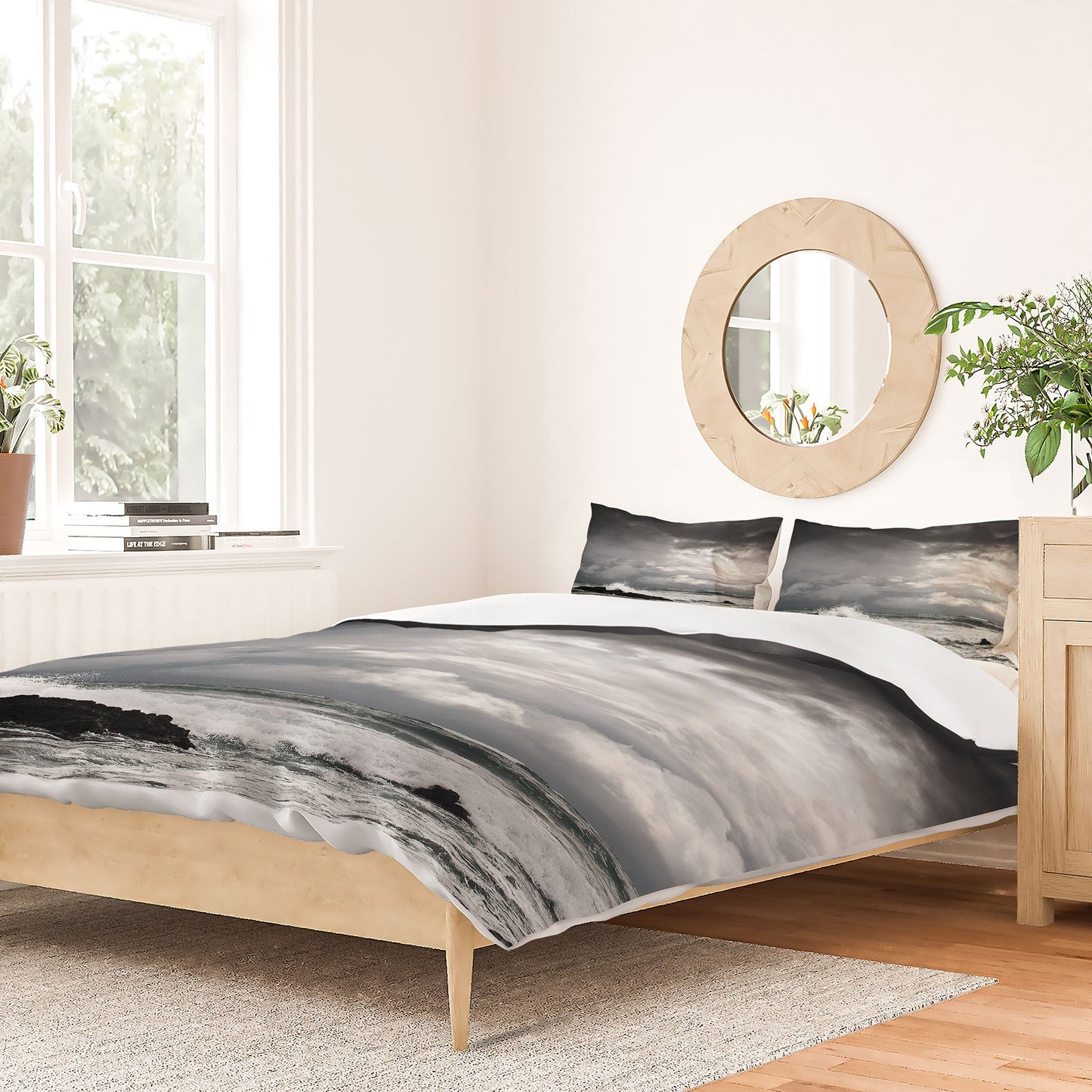 Bird Wanna Whistle White Water Duvet Cover
