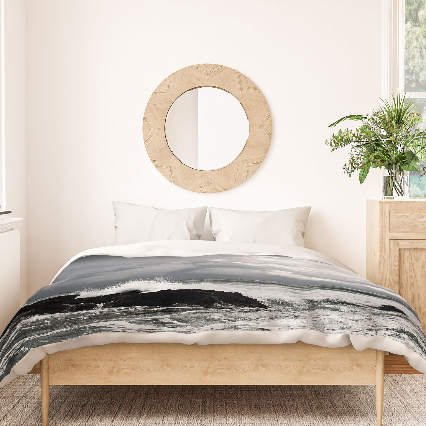 Bird Wanna Whistle White Water Duvet Cover
