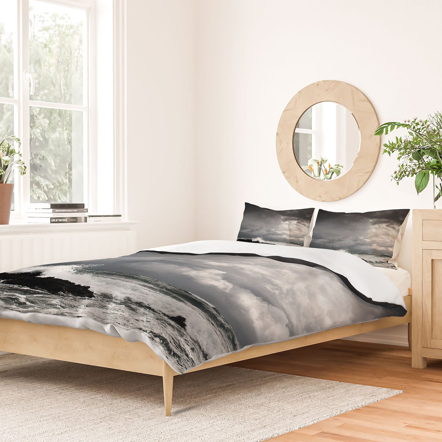Bird Wanna Whistle White Water Duvet Cover