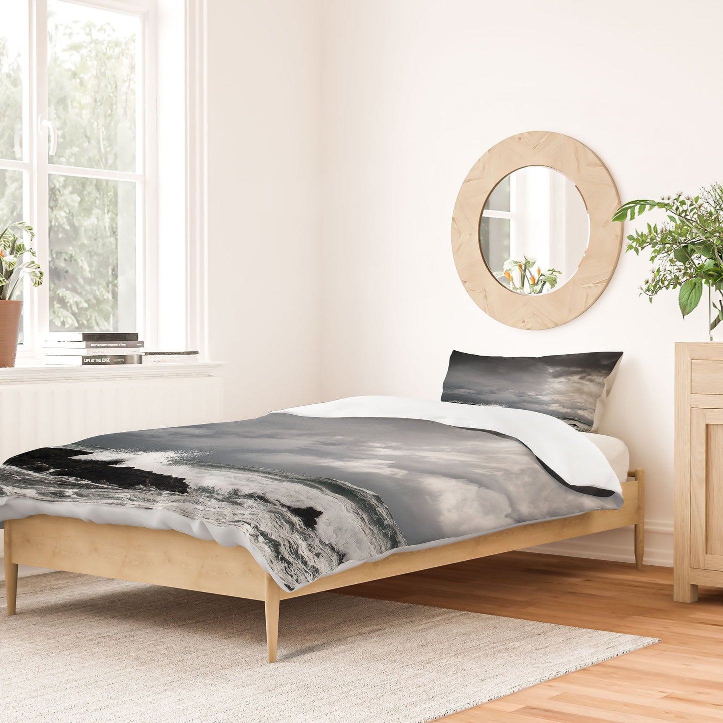 Bird Wanna Whistle White Water Duvet Cover