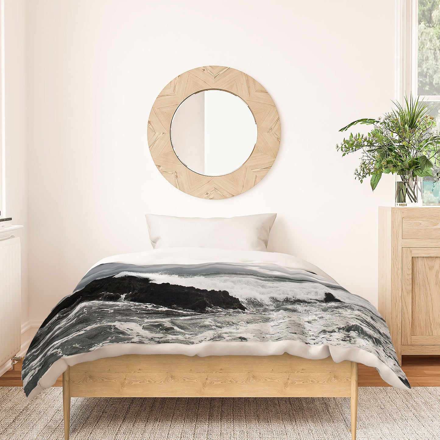 Bird Wanna Whistle White Water Duvet Cover