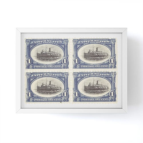 DENY Designs 1901 1c Fast Lake Navigation Stamps Framed Mini Art Print