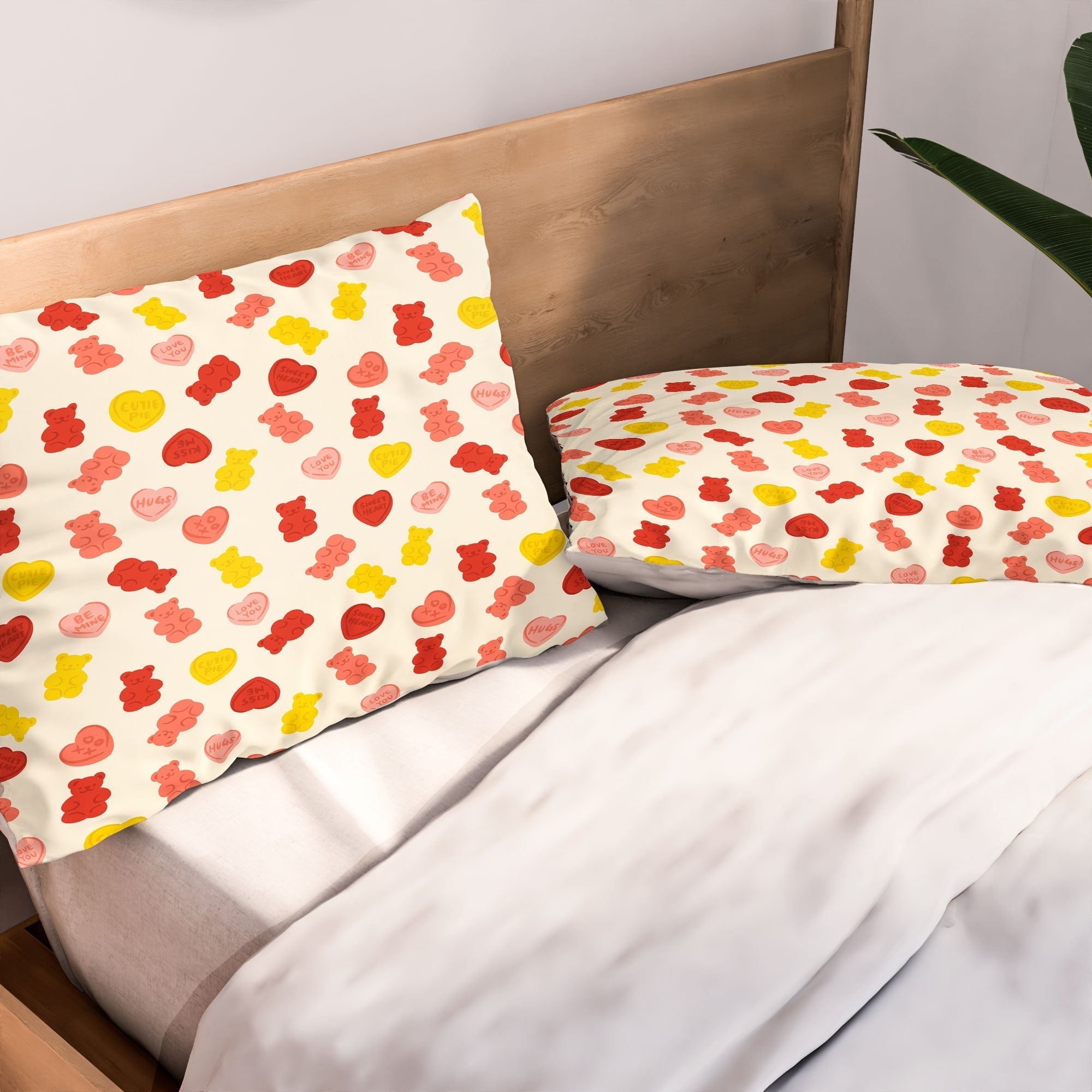 Design by Spark Gummy Bears and Candy Hearts Valentines Pillow Shams