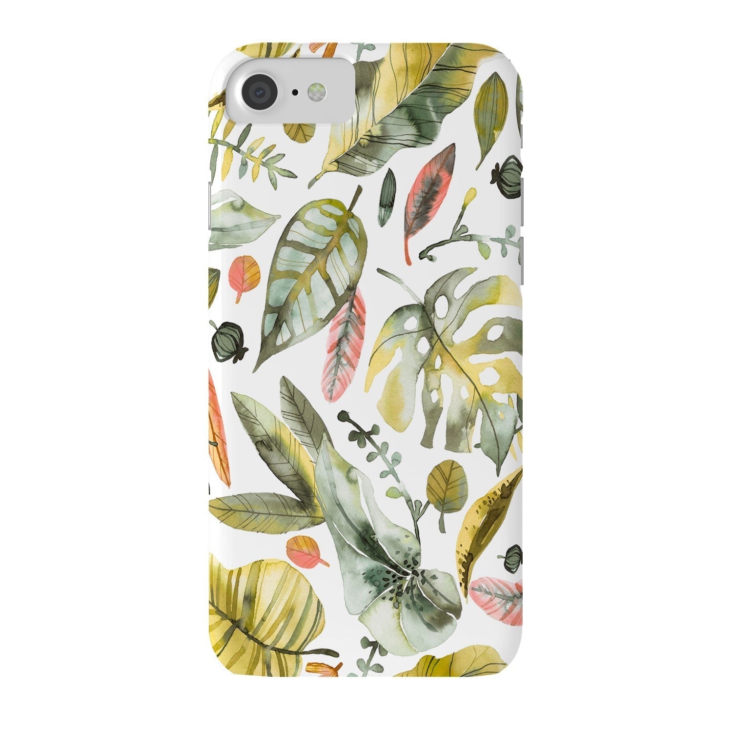 Ninola Design Botanic Retreat Tropical Jungle Leaves Botanical Green Orange Phone Case