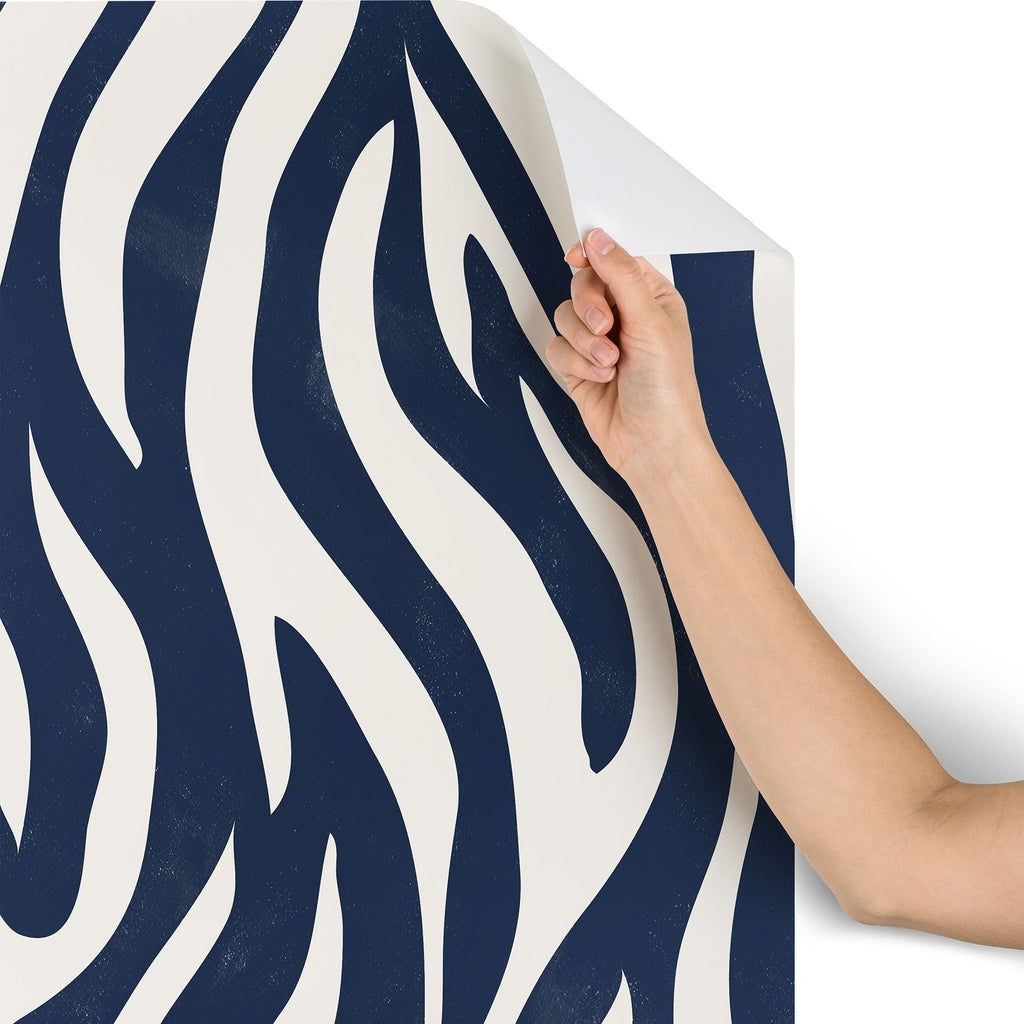 Avenie BR Navy Tiger Stripes Wallpaper
