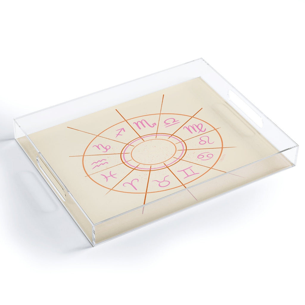 Little Om Zodiac Signs cream Acrylic Tray