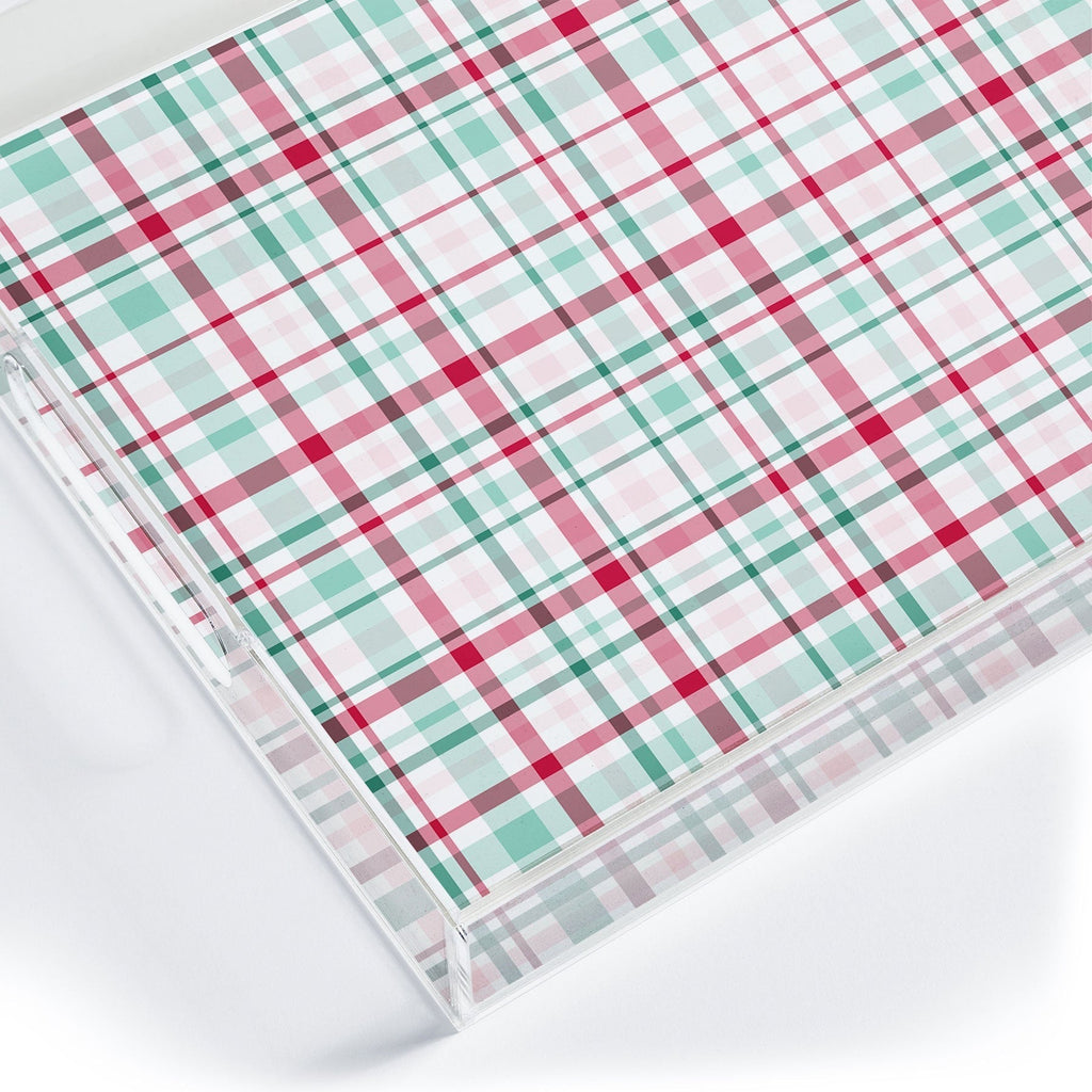 Lisa Argyropoulos Merry Vintage Plaid Acrylic Tray