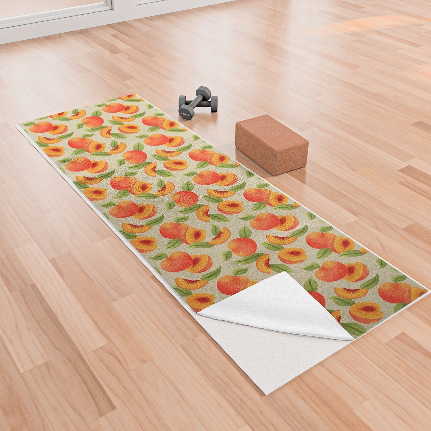 Jessica Molina Peach Pattern Yoga Towel