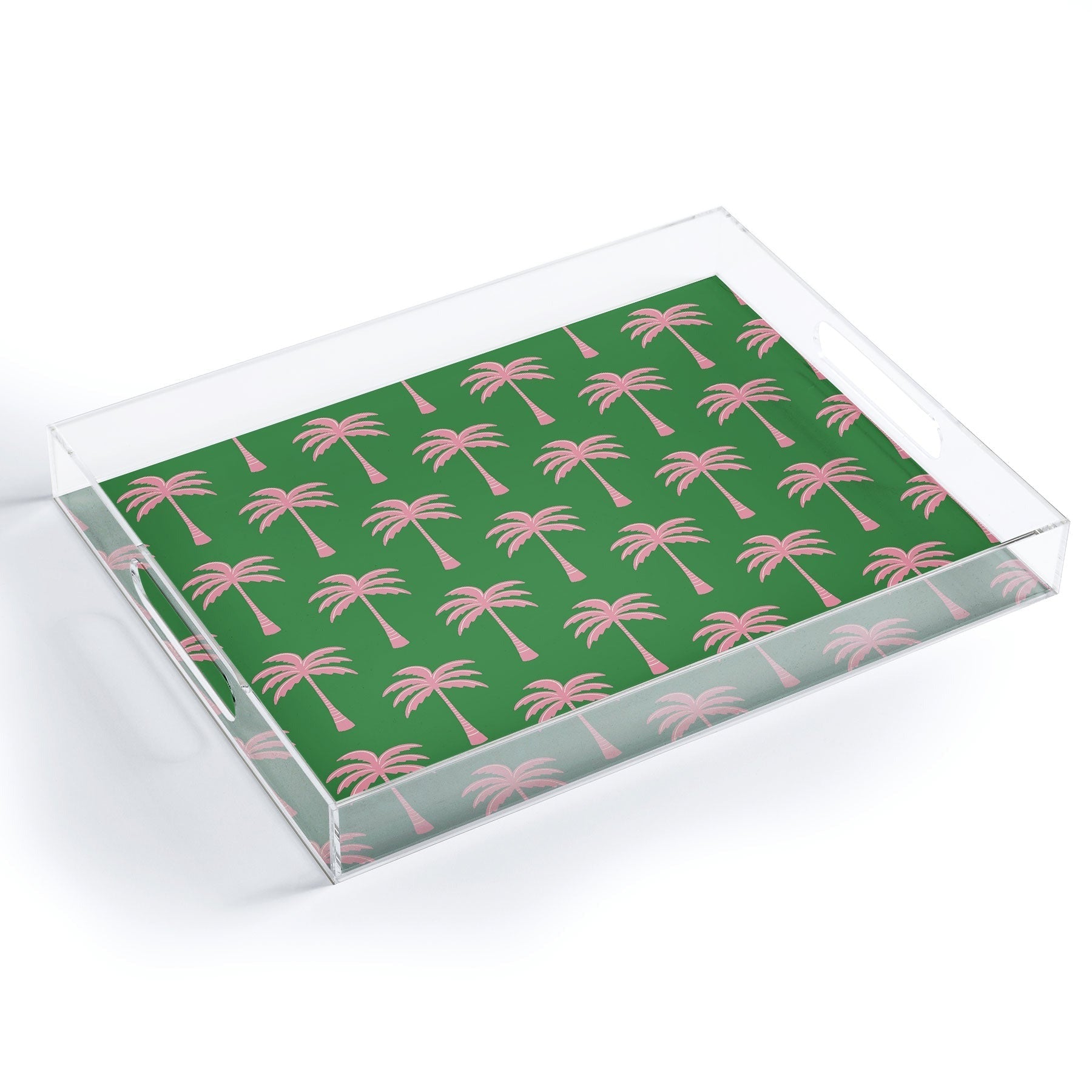 Design by Spark Pink Palm Tree Oasis Acrylic Tray
