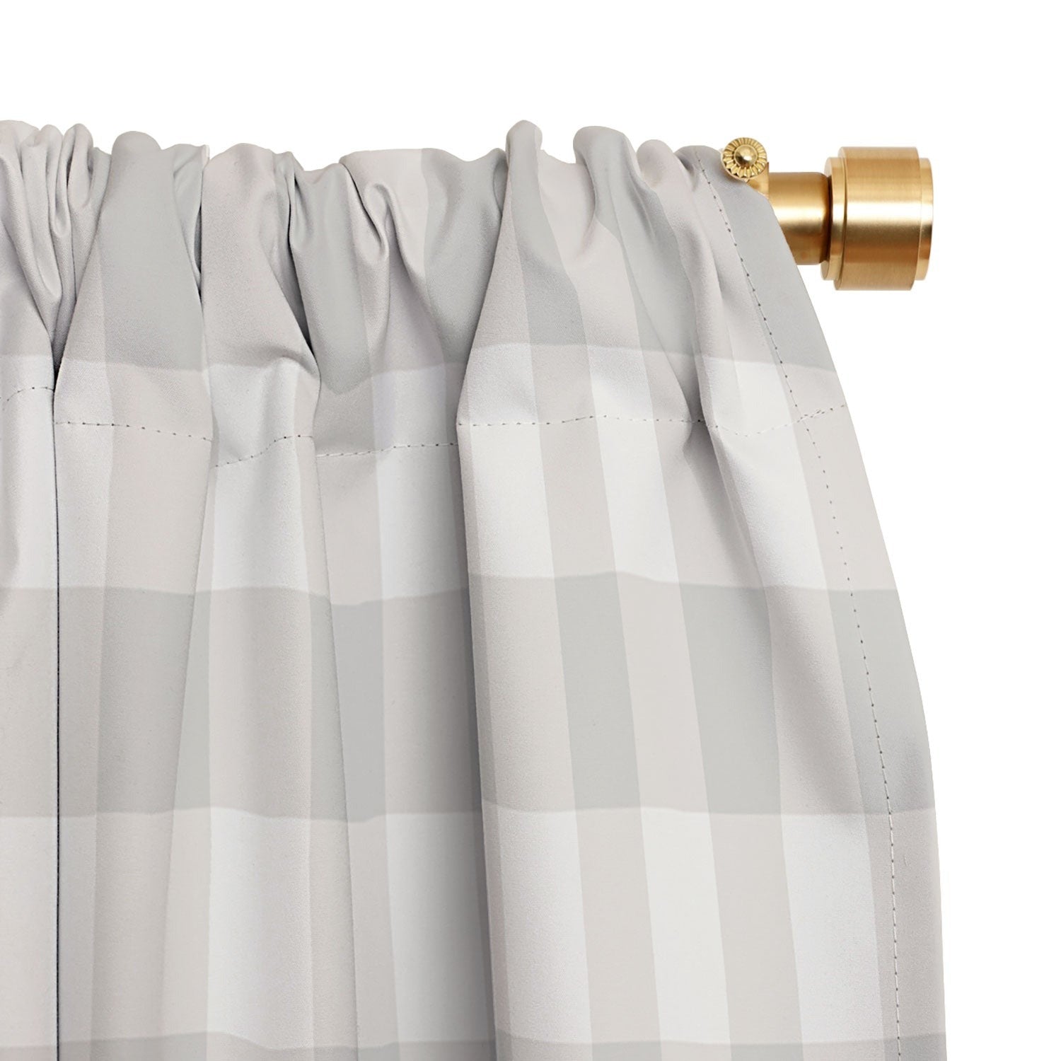 Colour Poems Gingham Plaid Pattern Cloud White Blackout Window Curtain