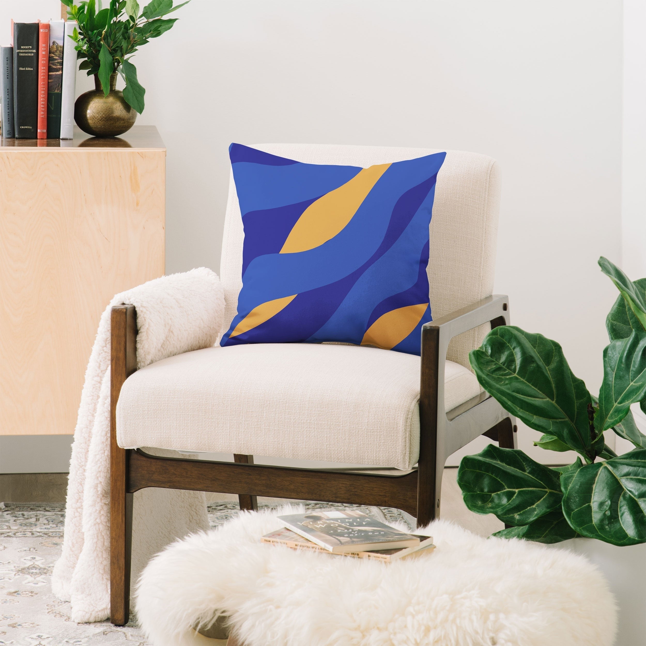 Camilla Foss Pebbles in Stream Throw Pillow