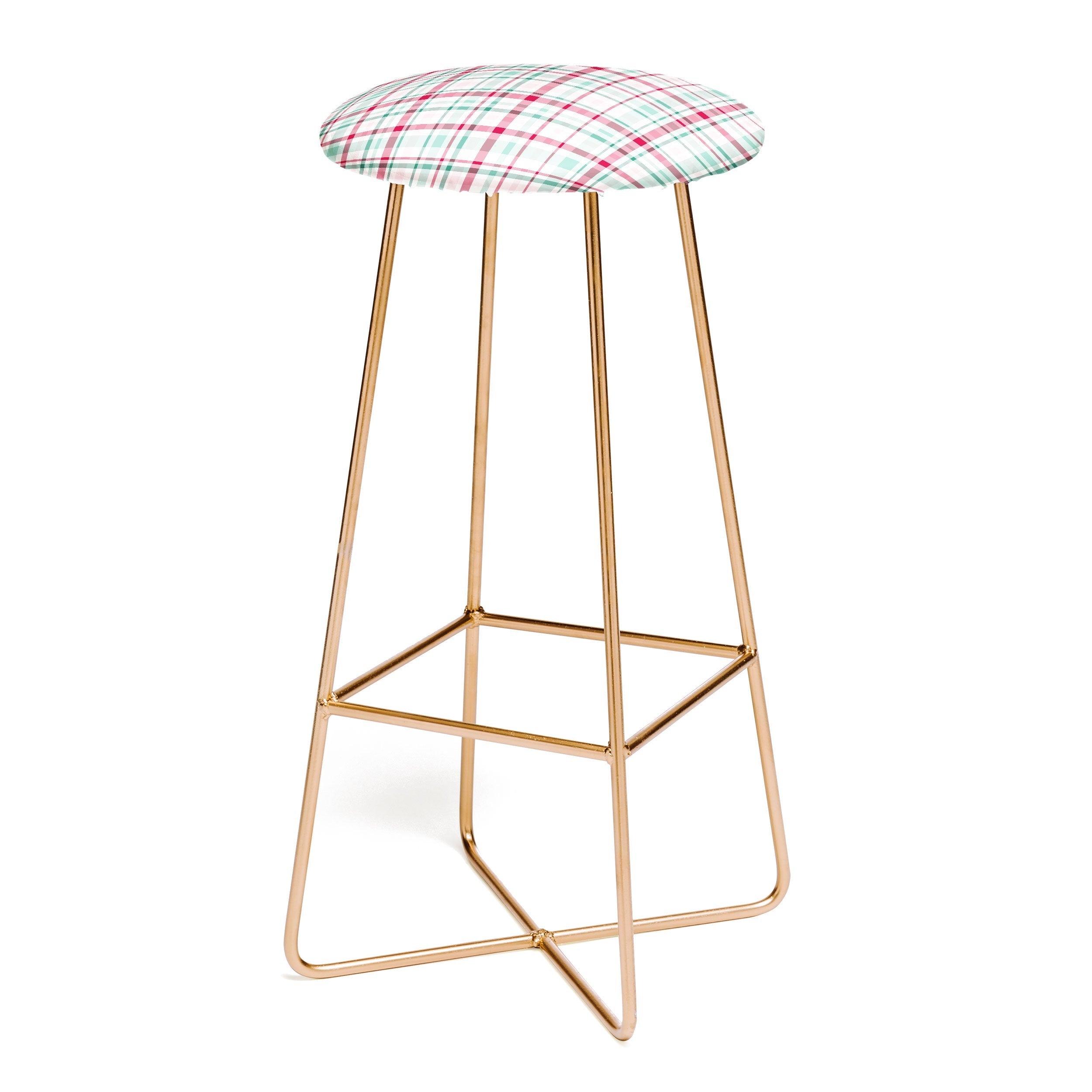 Lisa Argyropoulos Merry Vintage Plaid Bar Stool