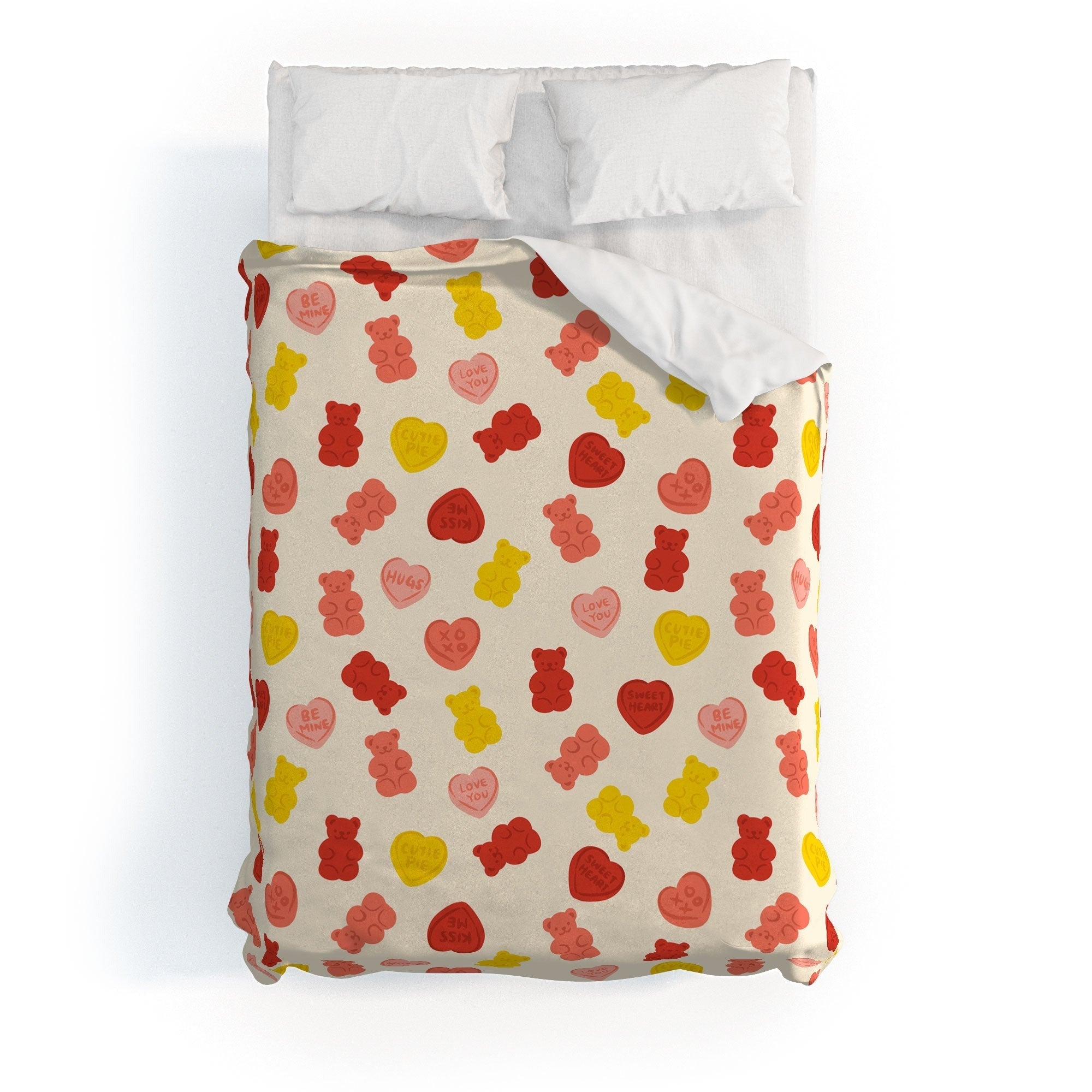 Design by Spark Gummy Bears and Candy Hearts Valentines Duvet Cover