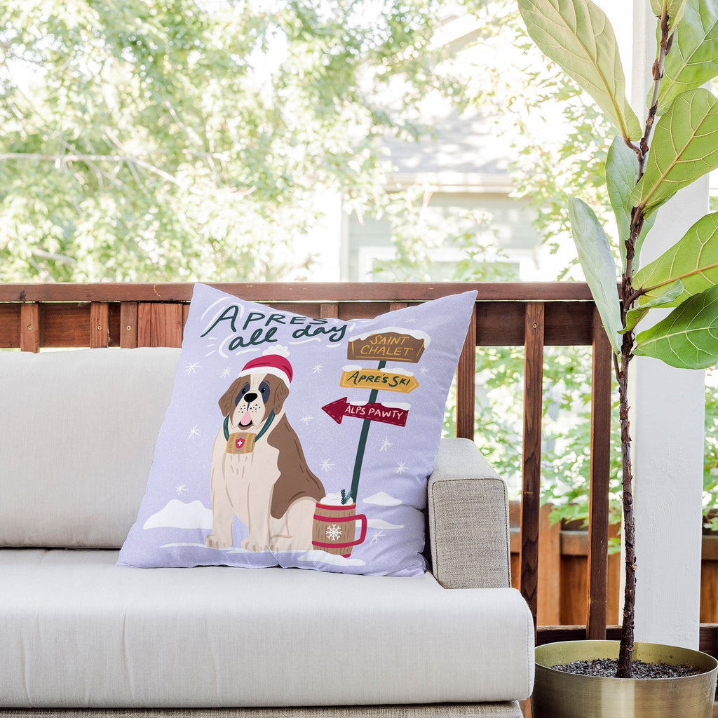 Design by Spark St Bernard Apres All Day Outdoor Throw Pillow