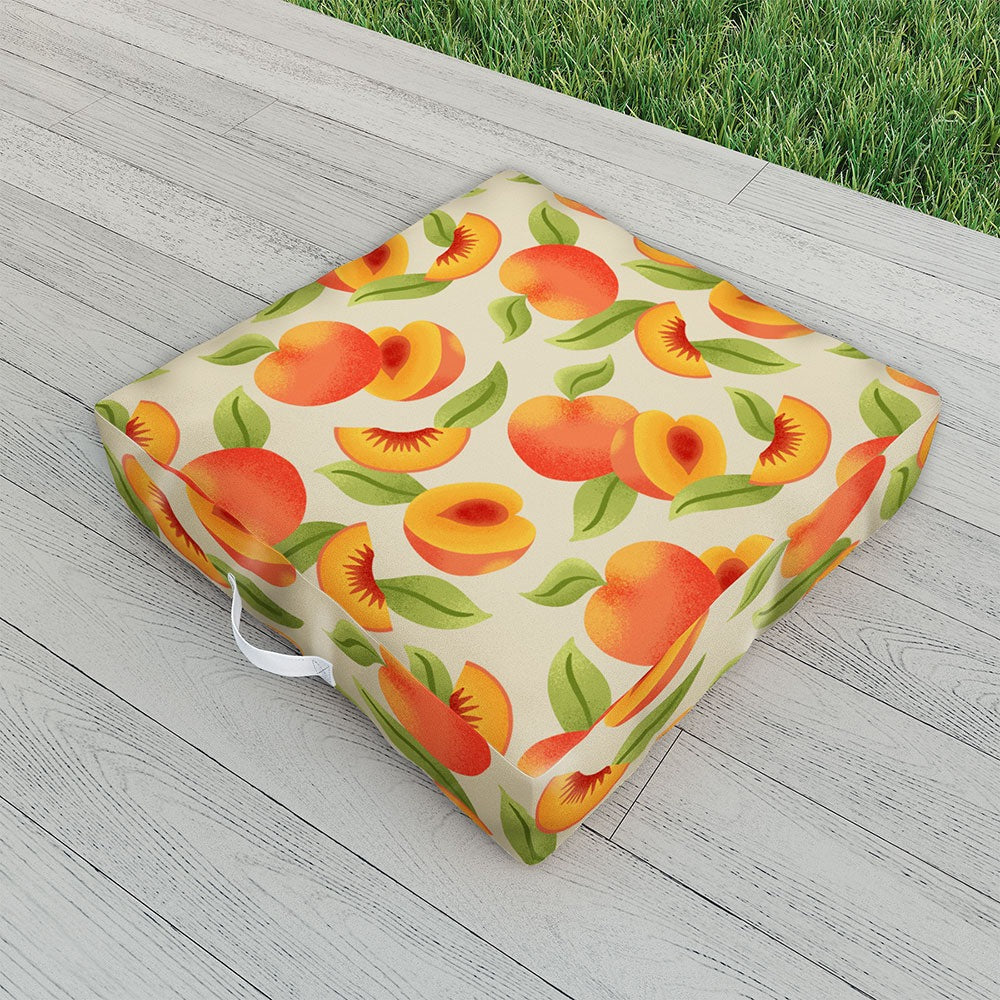 Jessica Molina Peach Pattern Outdoor Floor Cushion