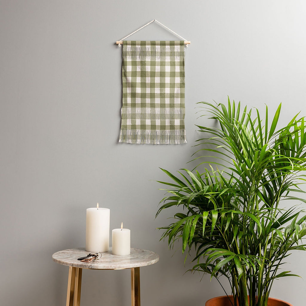 Menina Lisboa Rustic Green Plaid Wall Hanging Portrait