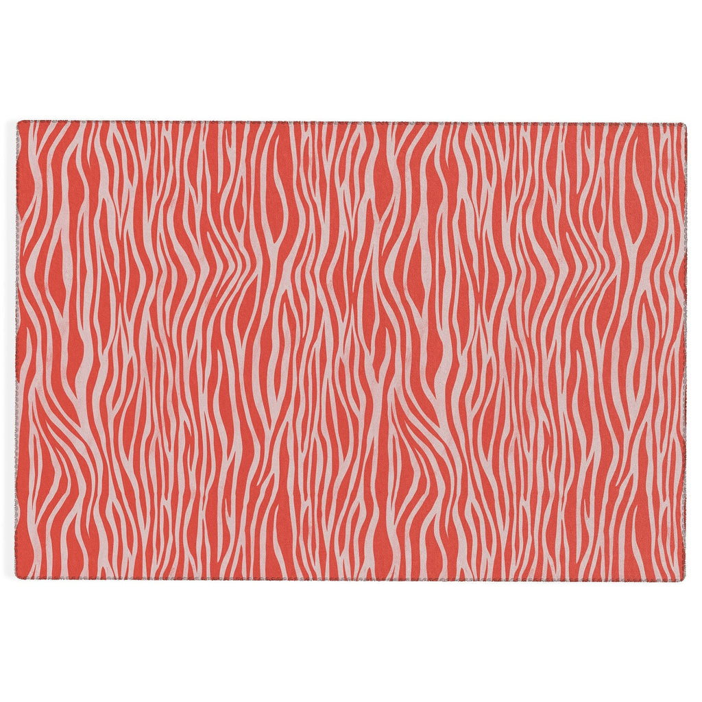 Avenie BR Red Zebra Stripe Outdoor Rug