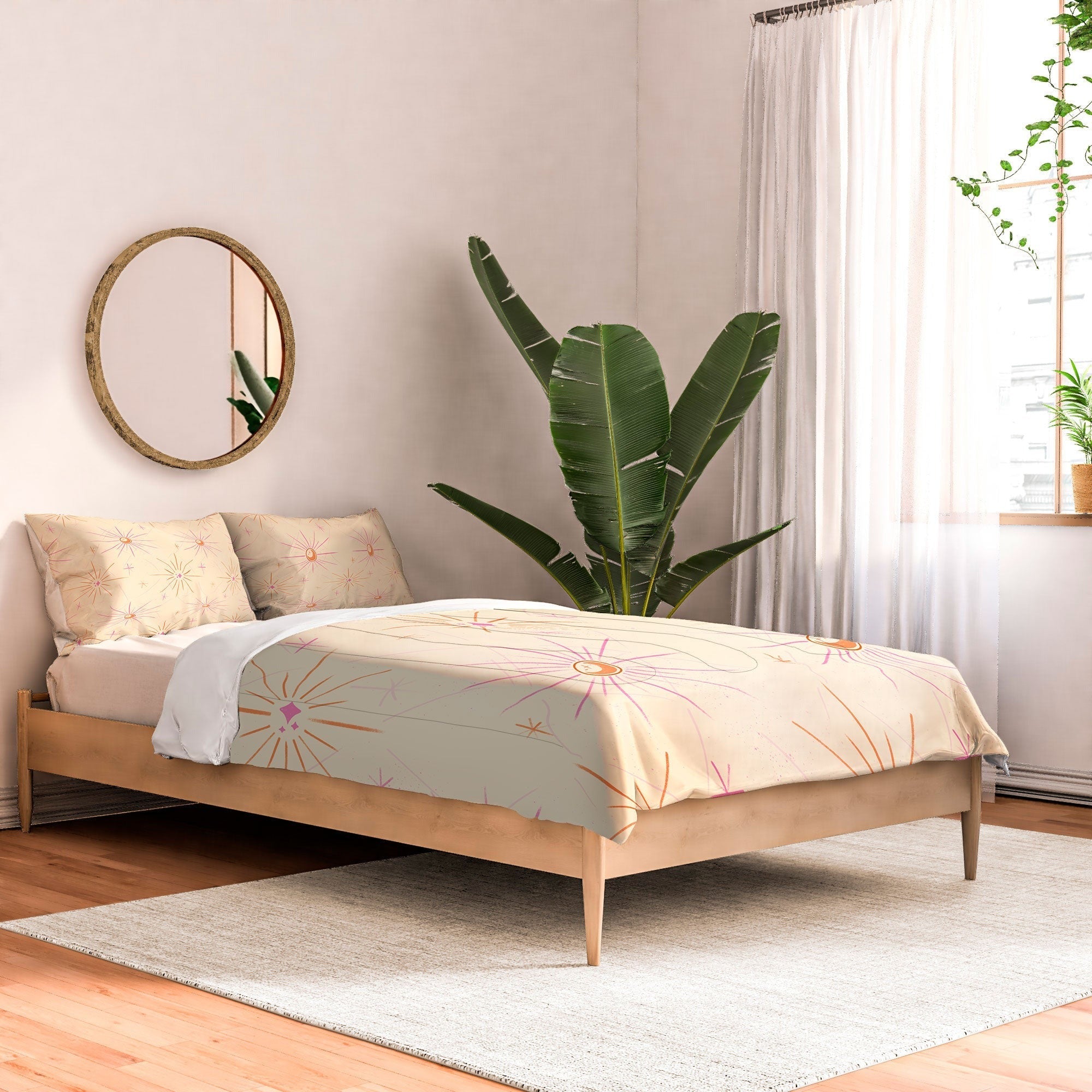 Little Om Pattern Little Moon cream Comforter