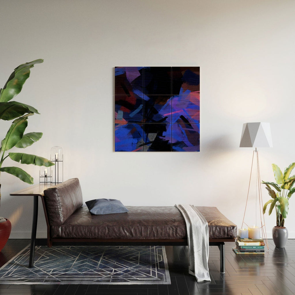 83 Oranges Midnight Sparks Wood Wall Mural