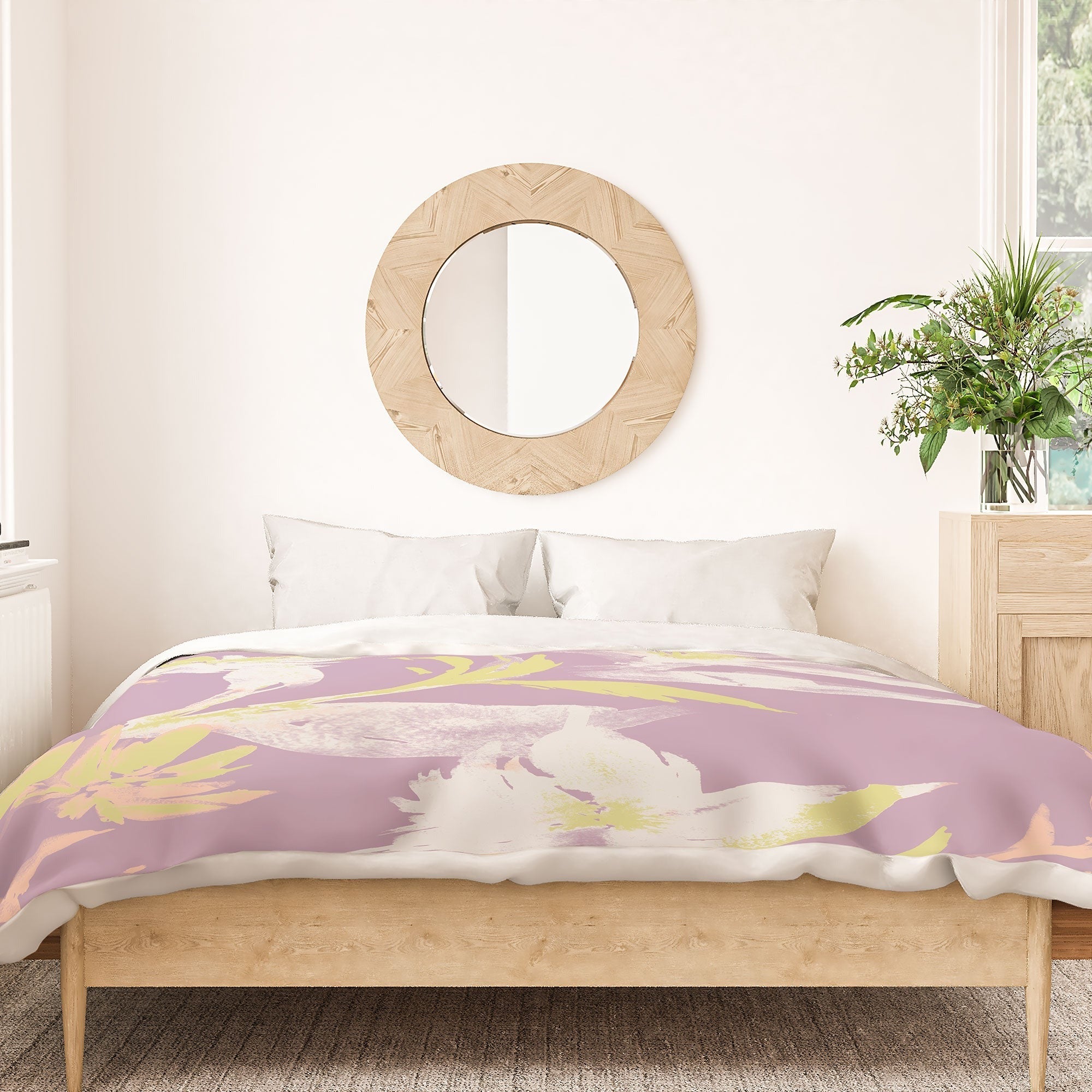 Gabriela Fuente Emma Lilac Floral Duvet Cover