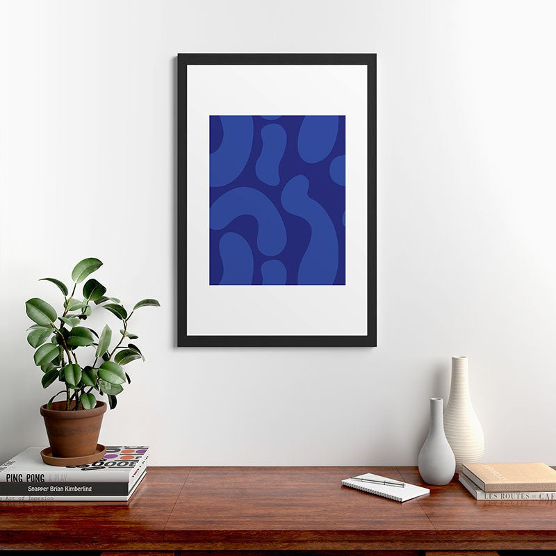 Camilla Foss Blue Pebble Framed Art Print