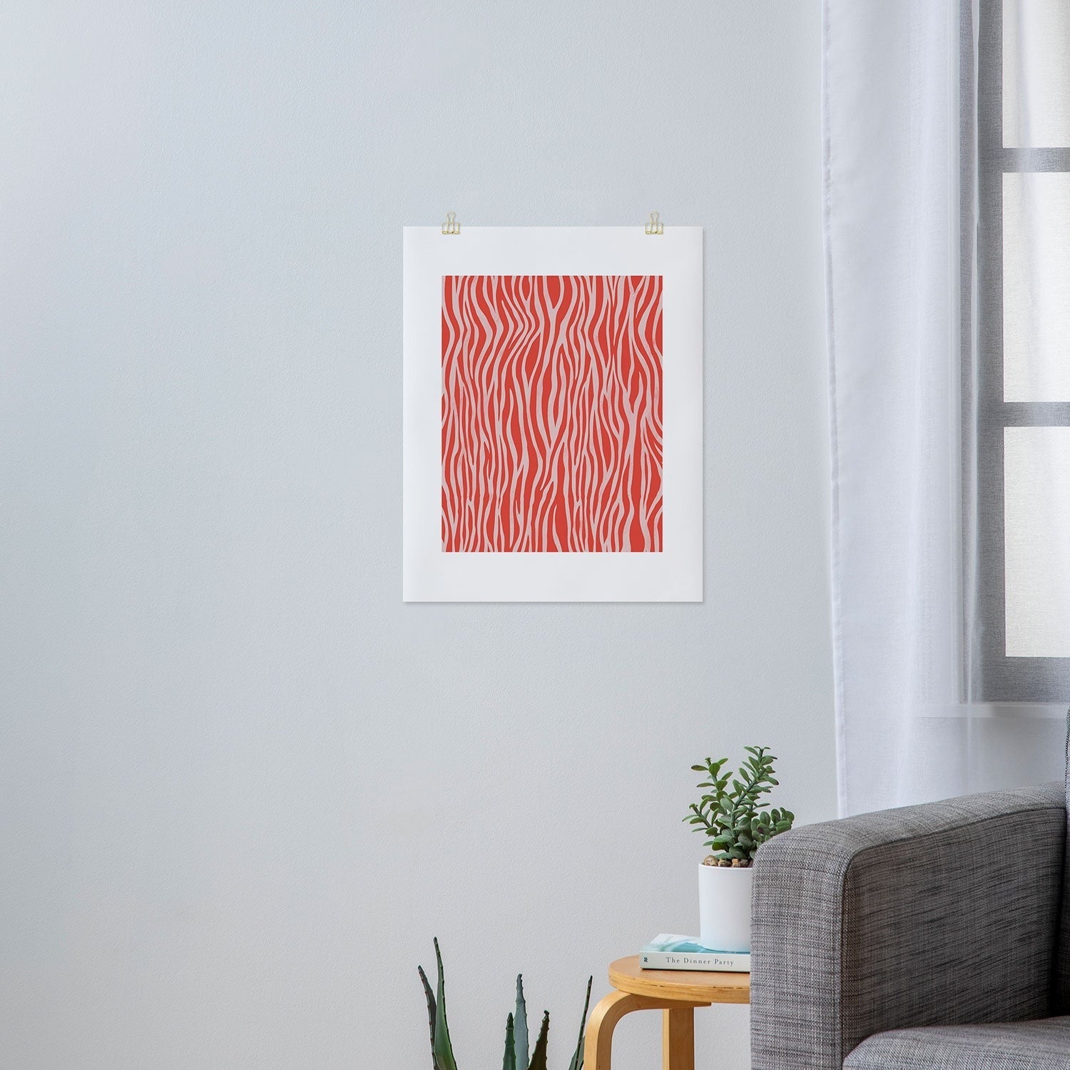 Avenie BR Red Zebra Stripe Art Print